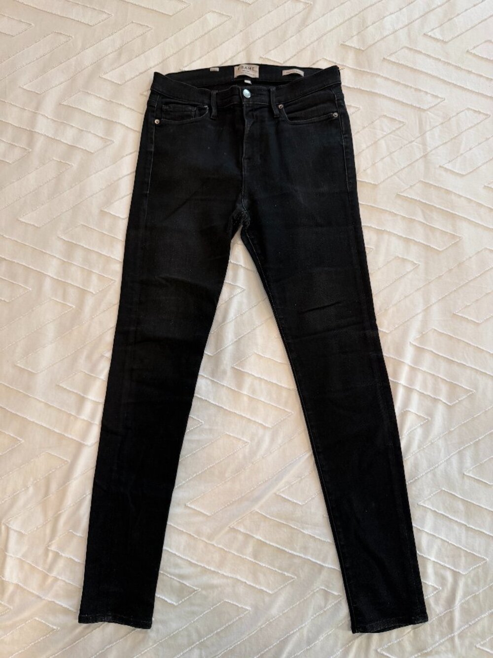 FRAME Denim Jagger True Skinny Black Jeans Size 34